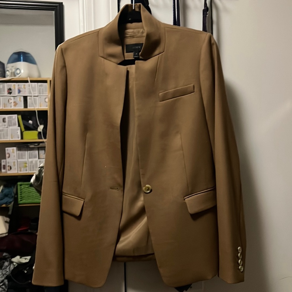 J Crew Blazer fitted wool in camel